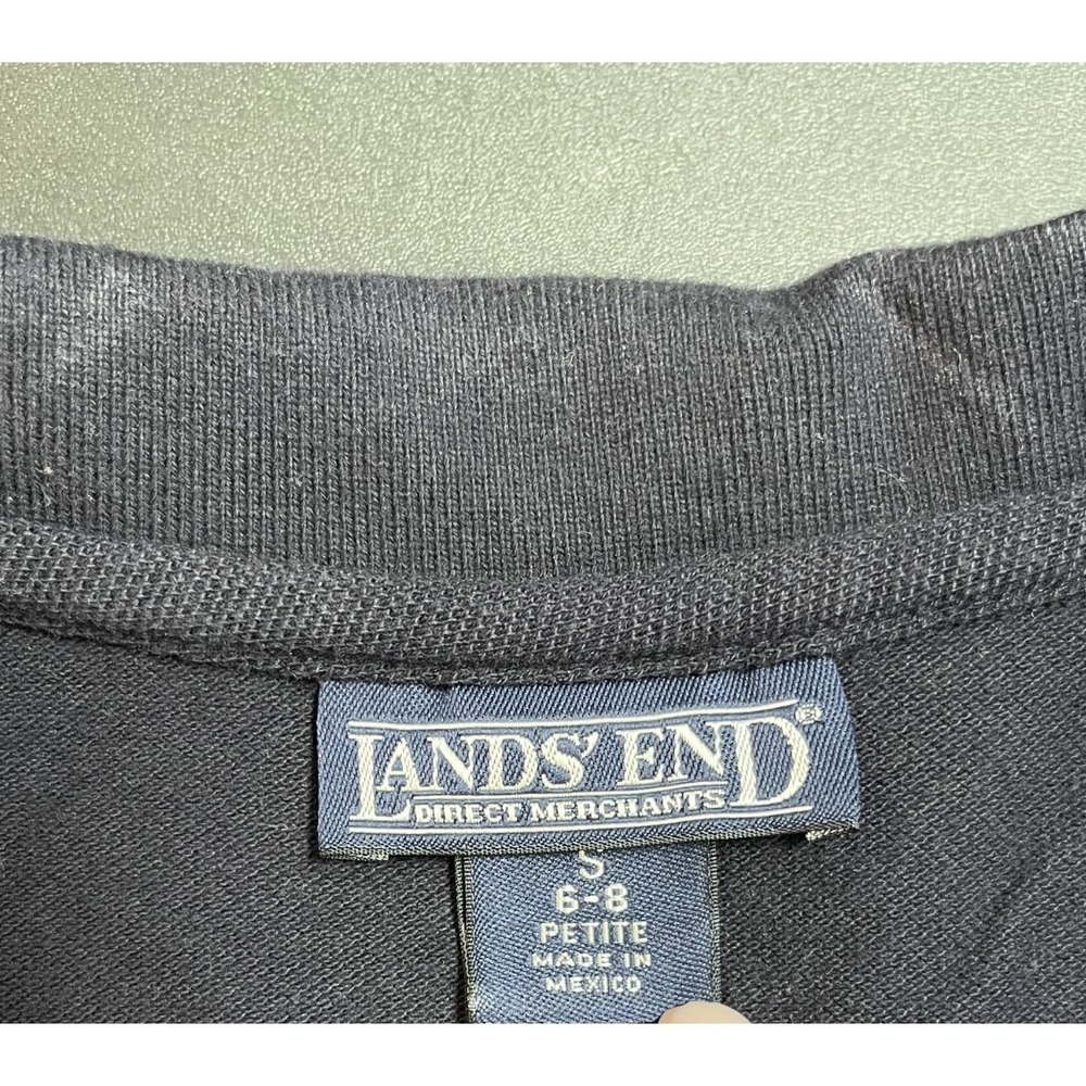 Lands' End Shirt Dress Women's Small 6P-8P Navy Blue Polo Short Sleeve Collared - Picture 8 of 13